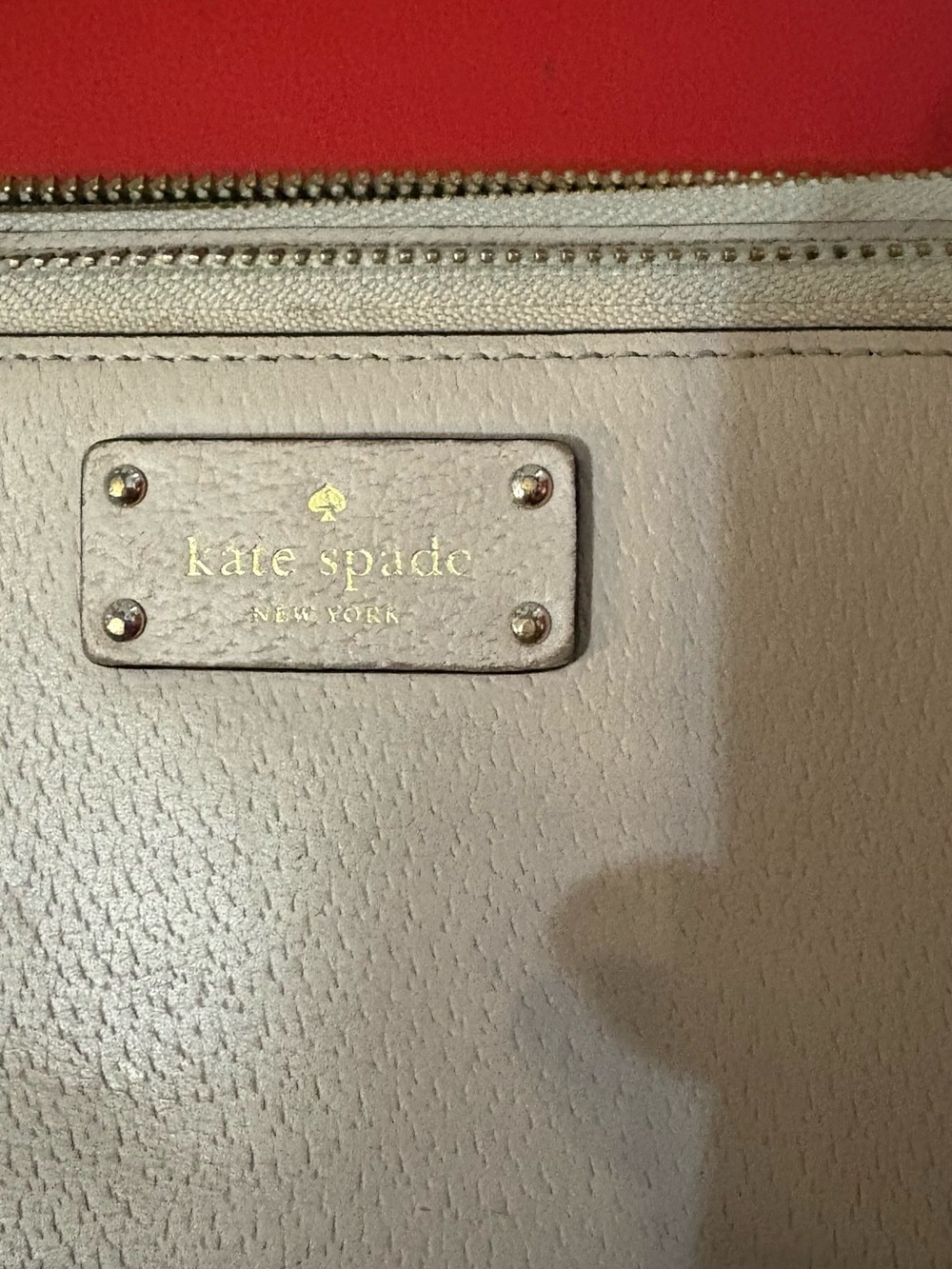Kate Spade Grove Street Anita double-zippered wristlet wallet taupe - Picture 9 of 9
